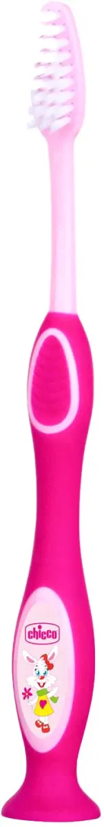 Зубная щётка с присоской Chicco розовый-0